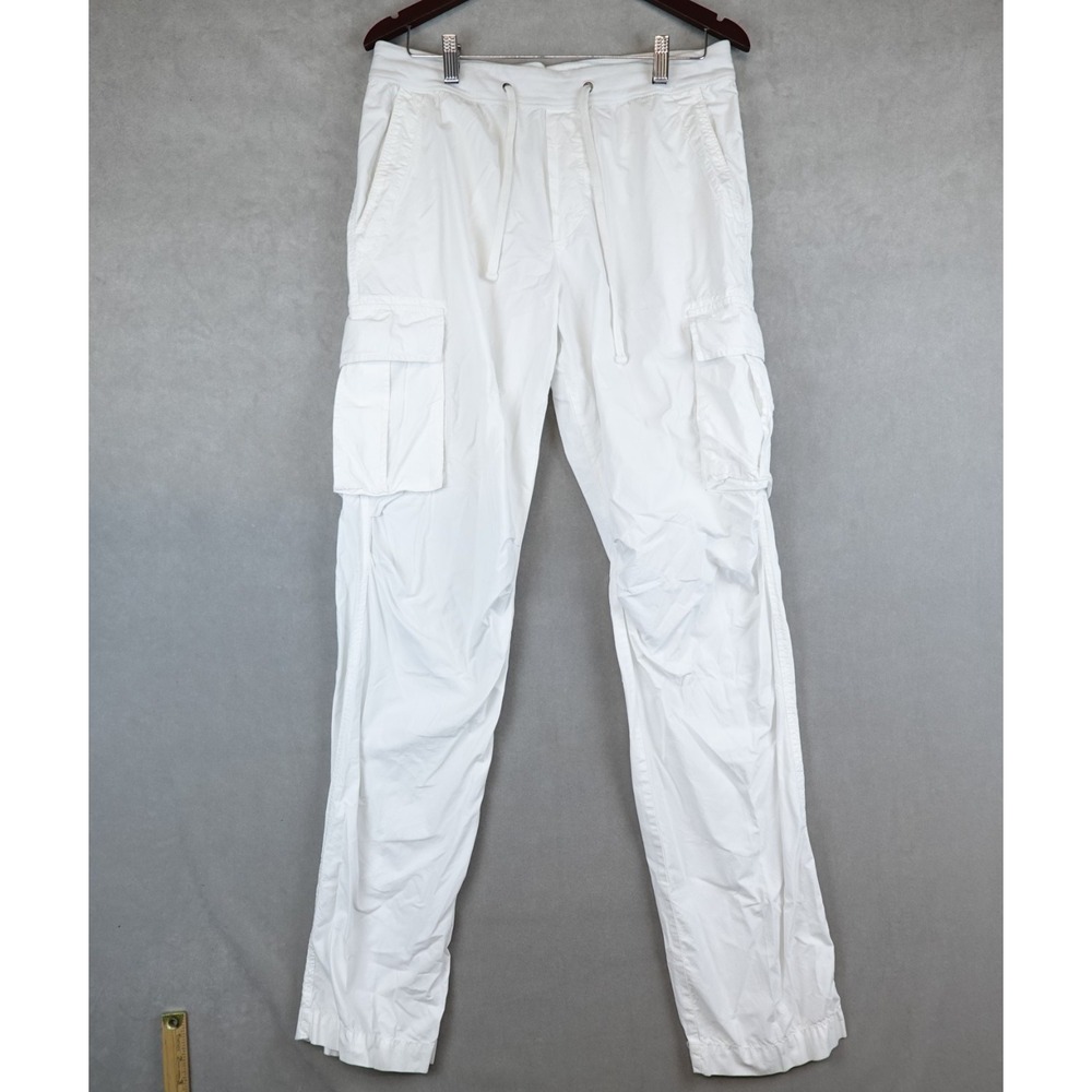 James Perse Standard Cargo Pants Mens Size 1 Small White Drawstring 32x34
